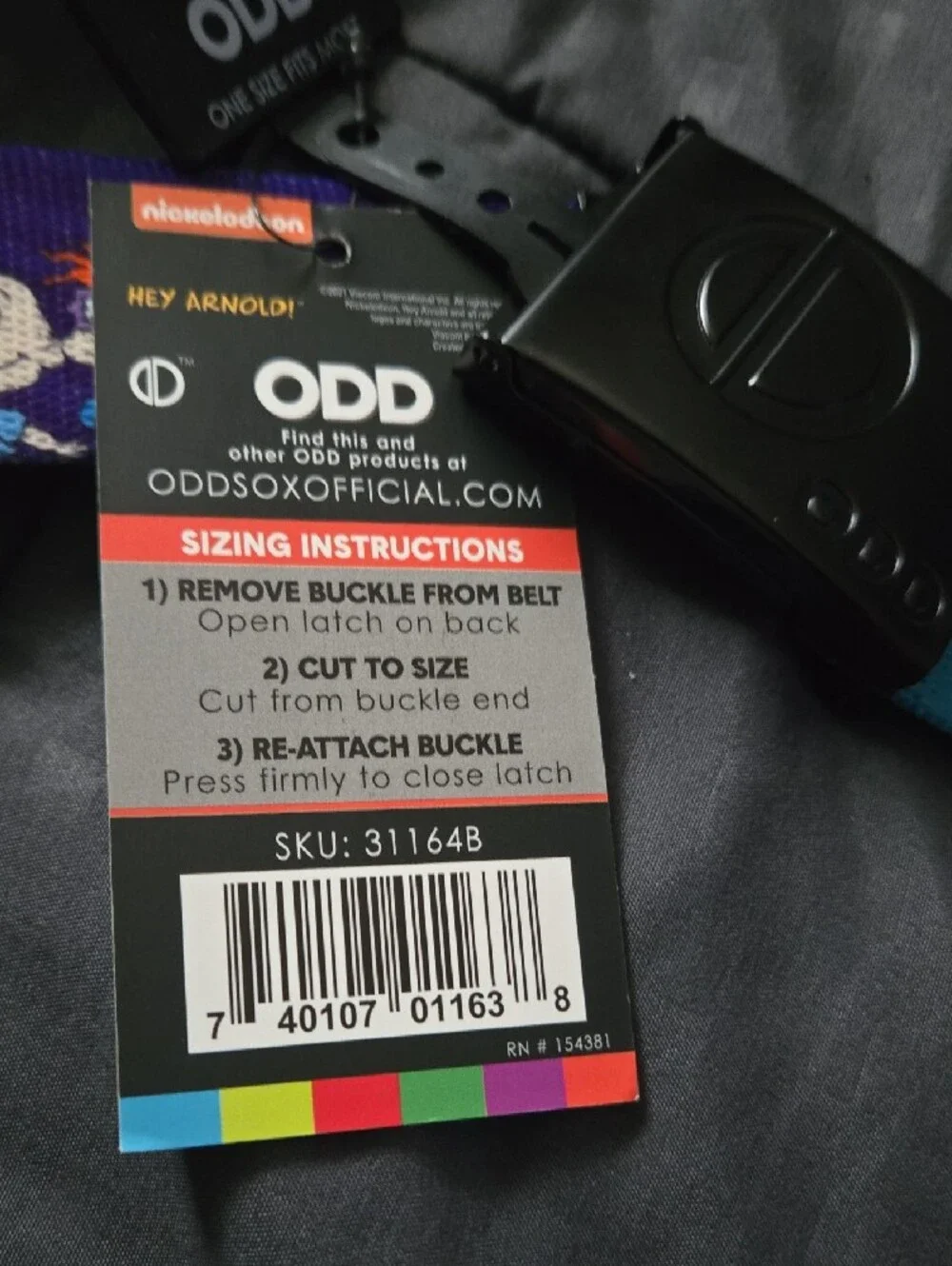 ODD x Hey Arnold! Blue Reversible Fashion Belt